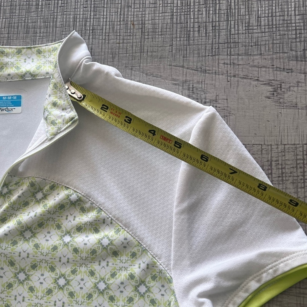 PGA Tour AirFlux Women’s Green and White Short Sleeve 1/4 Zip Golf Polo Size M - Picture 5 of 9